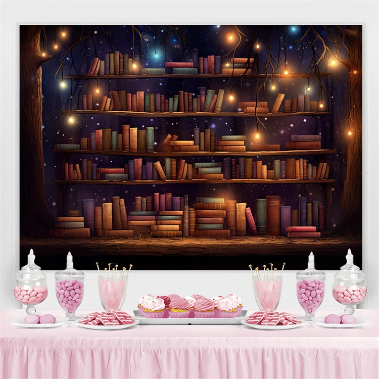 Welttag des Buches Backdrop Enchanted Forest Bücherregale Backdrop CJJ3-56