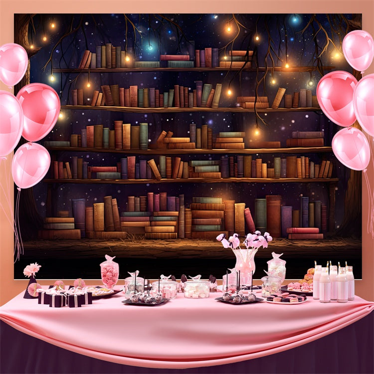 Welttag des Buches Backdrop Enchanted Forest Bücherregale Backdrop CJJ3-56