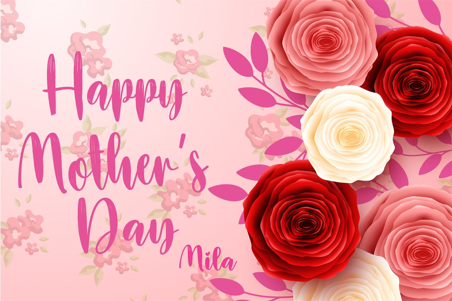 Muttertags-Hintergrundbild Personalisierbar Luxe Rose Celebration CJJ3-97