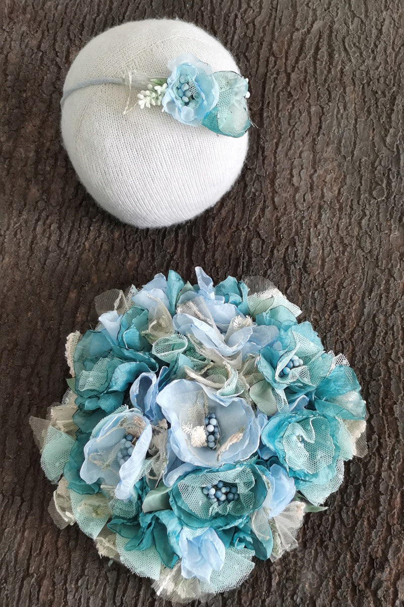 Neugeborene Fotografie Requisiten Floral Pom Pom Kleid für Baby Girl (mit passenden Kopfbedeckung) CL3