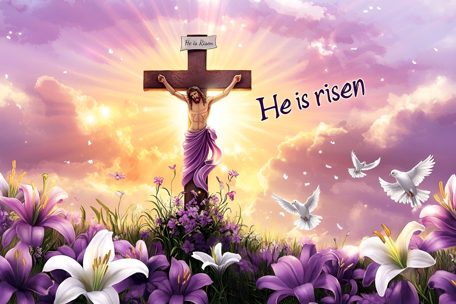 Ostern Backdrop Ideen Jesus Auferstehung Göttliches Licht Backdrop CSH2-112