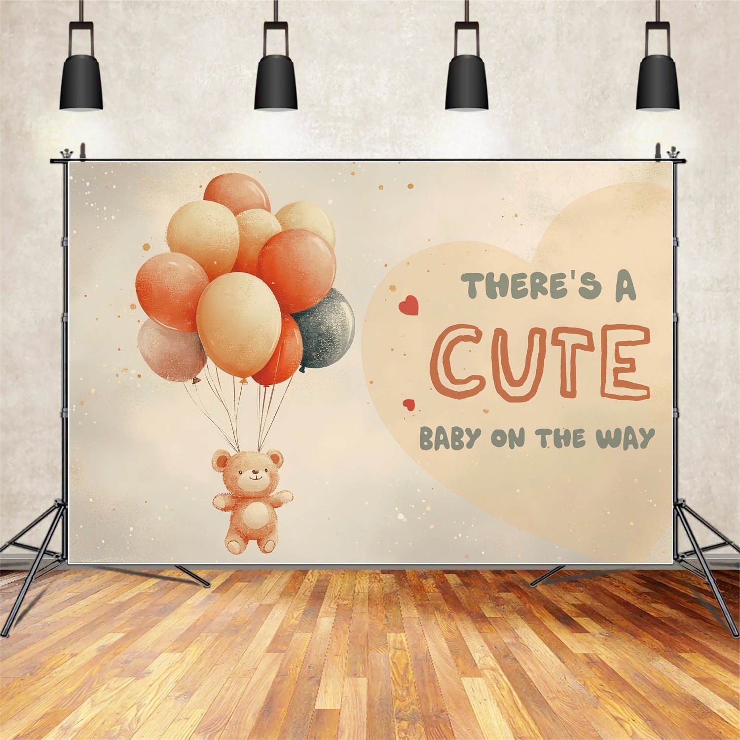 Baby Shower Backdrop mit Ballons Bear Floating Backdrop CSH2-135