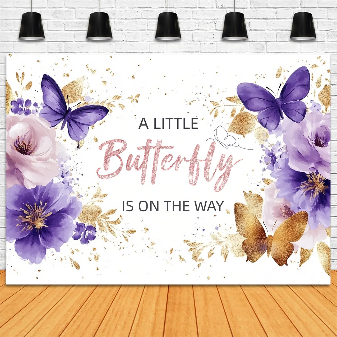 Schmetterling Hintergrund für Baby Dusche funkelnde Blume Hintergrund CSH2-137