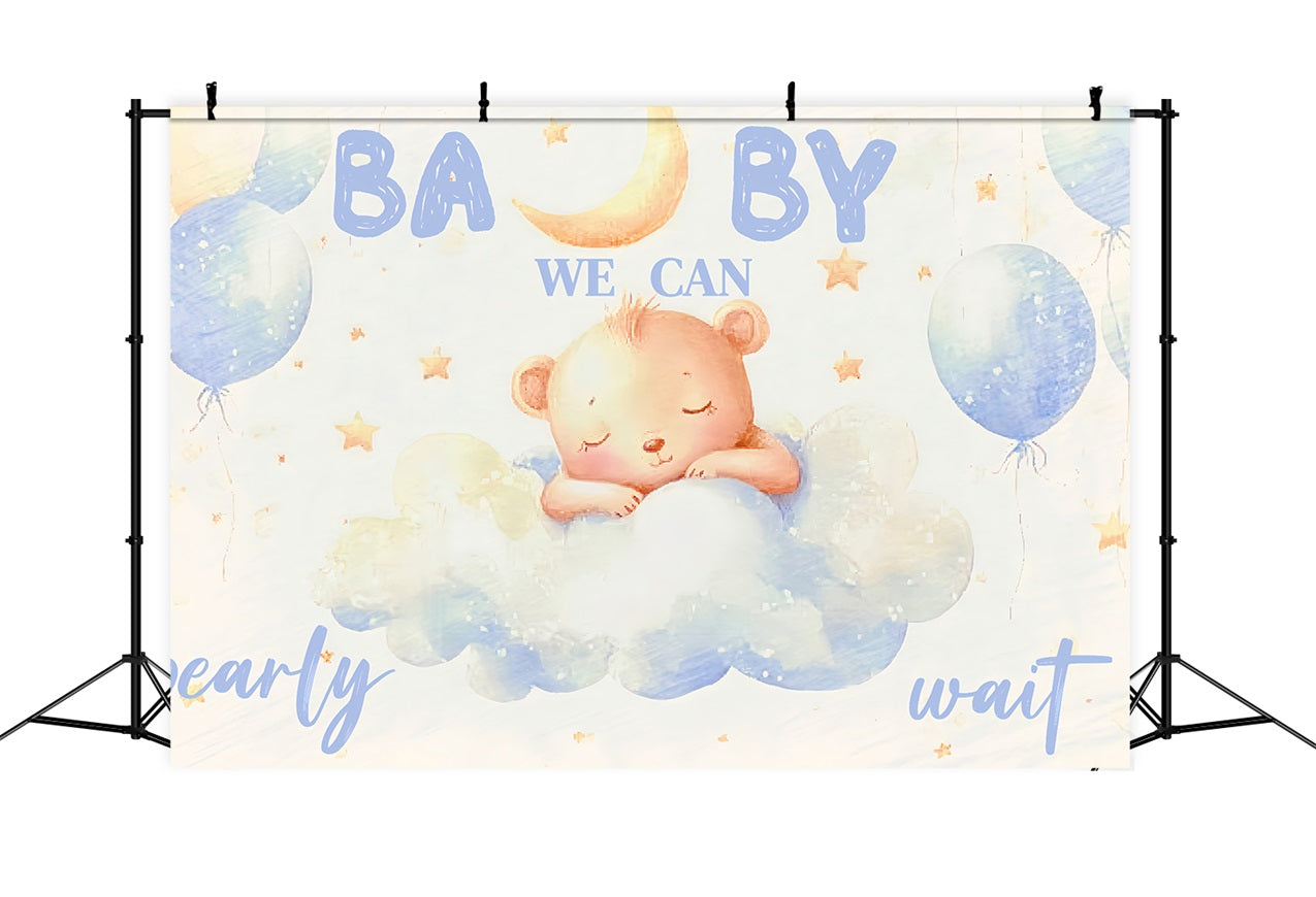 Baby Shower Bär Backdrop Wolken Sterne Backdrop CSH2-164