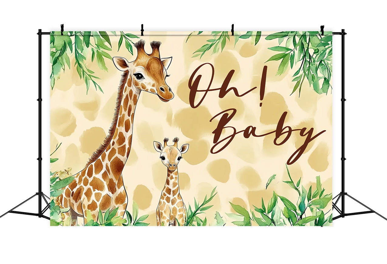 Fotohintergrund für Baby Shower Giraffe Sanfte Willkommenskulisse CSH2-206