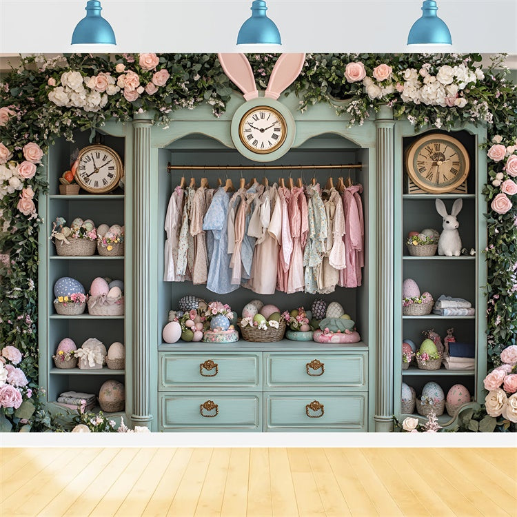 Ostern Backdrops Ideen Vintage Bunny Wardrobe Display Backdrop CSH2-44