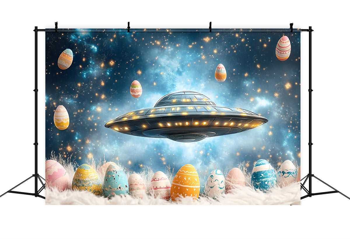 Ostern Fotohintergrund Weltraumabenteuer Eiersammlung Backdrop CSH2-48