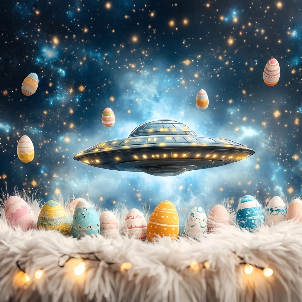 Ostern Fotohintergrund Weltraumabenteuer Eiersammlung Backdrop CSH2-48