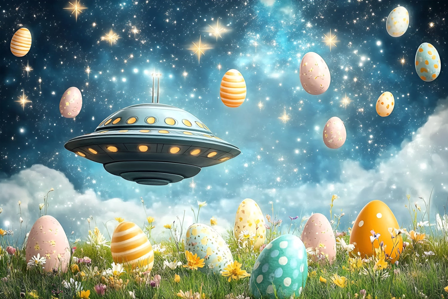 Ostern Backdrop Fotografie Ostern Space Egg Adventure Backdrop CSH2-49
