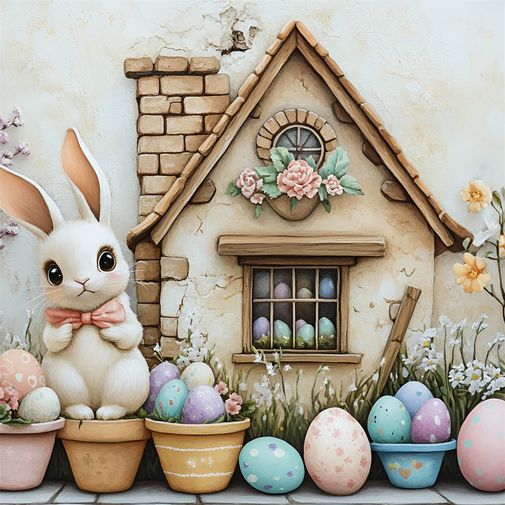 Fotohintergrund Ostern Floral Bunny Garden Egg Backdrop CSH2-6