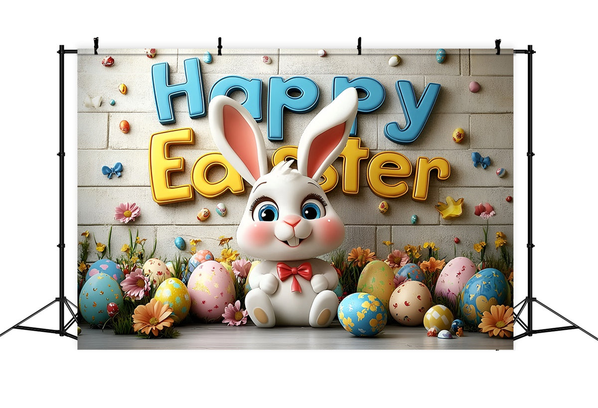 Ostern Backdrops Fotografie Fröhlicher Hase Buntes Ei Backdrop CSH2-68
