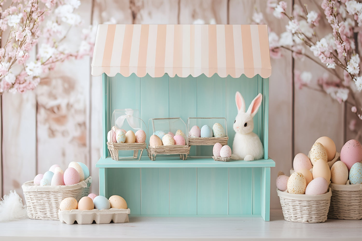 Ostern Backdrops für Fotografie Floral Bunny Egg Shop Backdrop CSH2-76