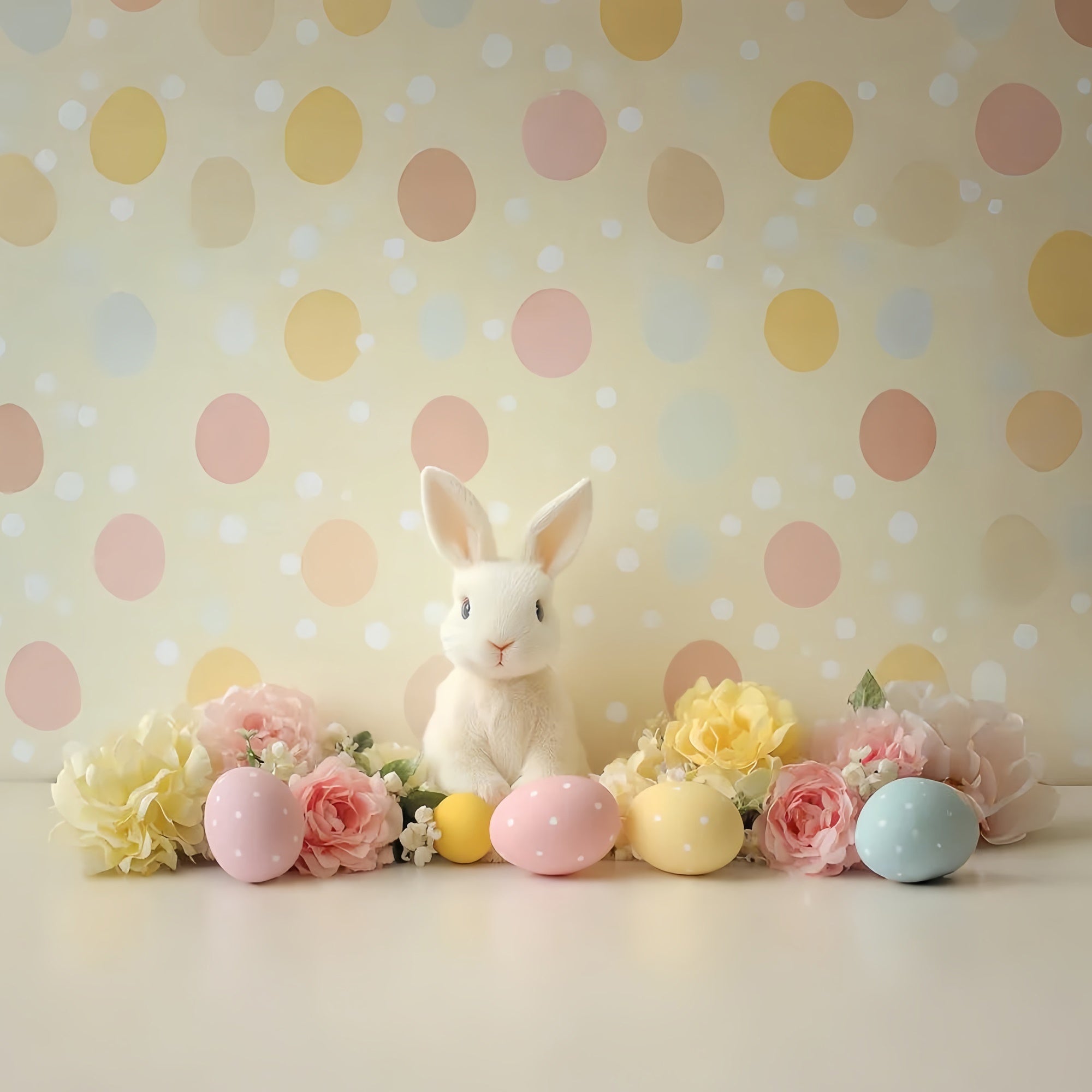 Ostern Backdrops für Fotografie Pastell Bunny Polka Dot Backdrop CSH2-78