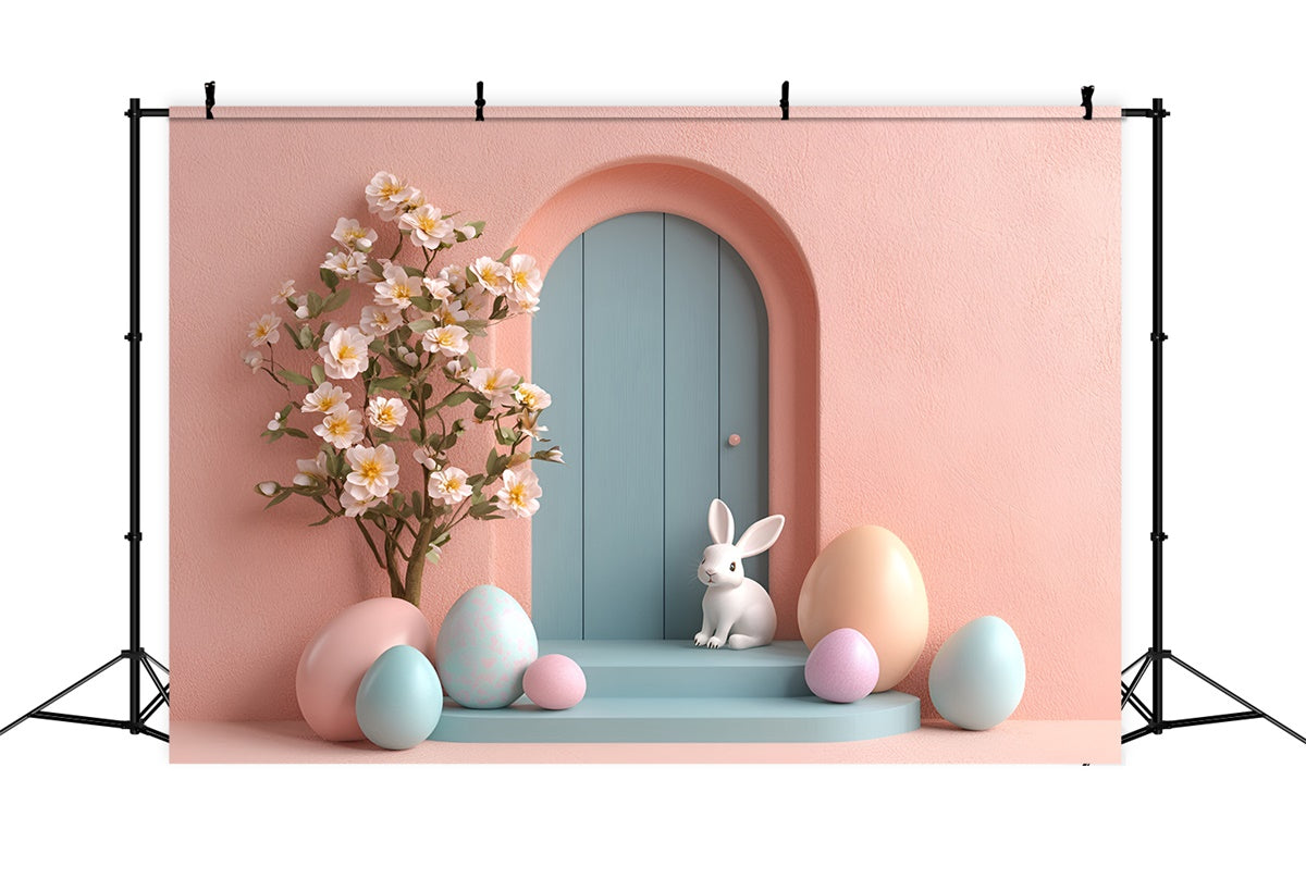 Fotografie Ostern Backdrop Pastell Charm Bunny Tür Hintergrund CSH2-79