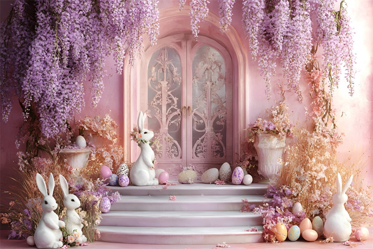 Ostern Fotohintergrund Verzauberte Osterhasen Bogen Hintergrund CSH2-81