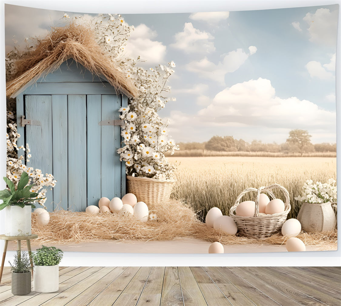 Ostern Fotografie Backdrops Land Weizenfeld Ei Hintergrund CSH2-83