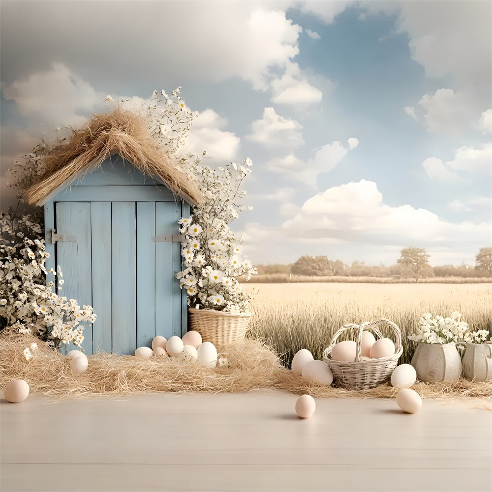 Ostern Fotografie Backdrops Land Weizenfeld Ei Hintergrund CSH2-83