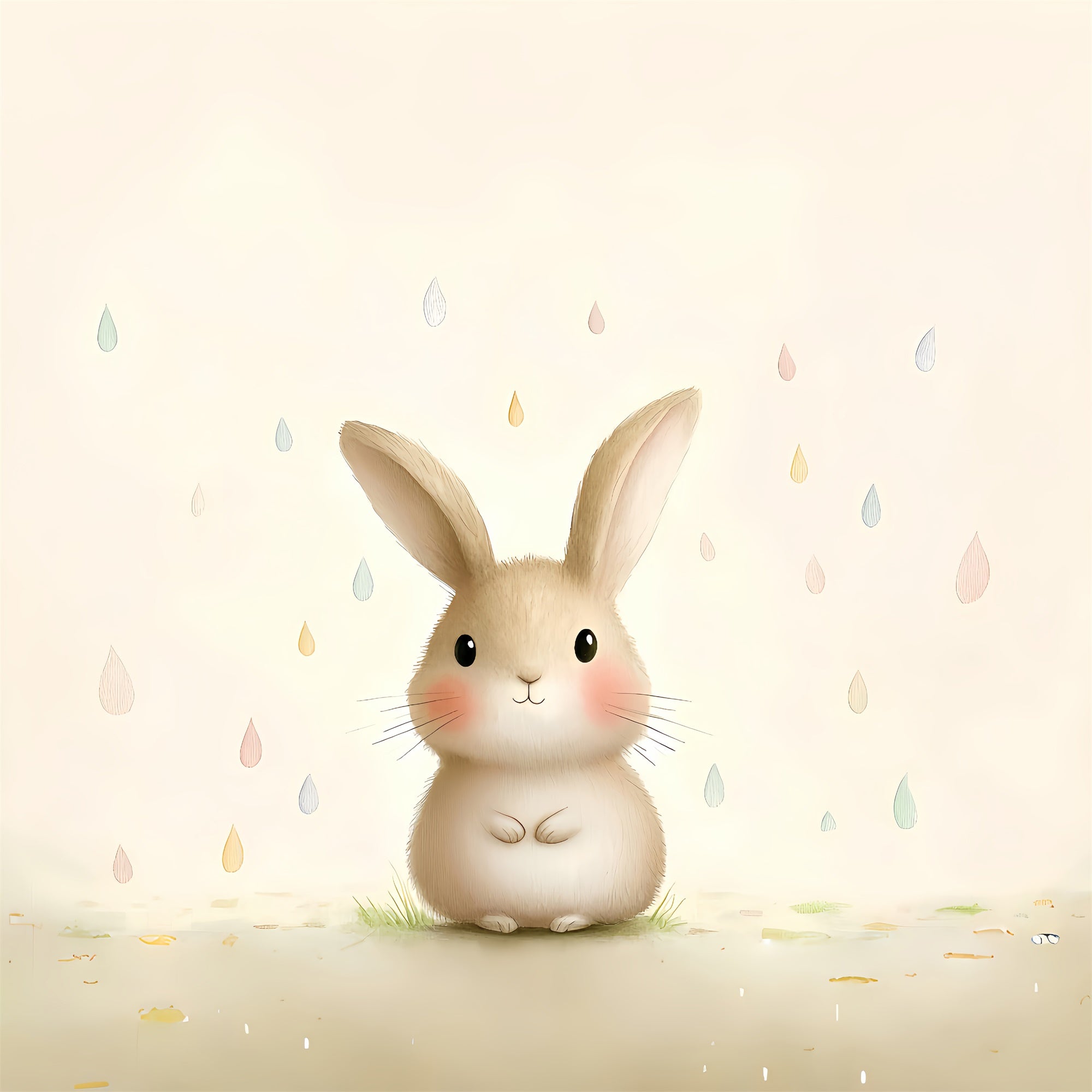Ostern Backdrops für Fotografie Sweet Bunny Raindrops Backdrop CSH2-84
