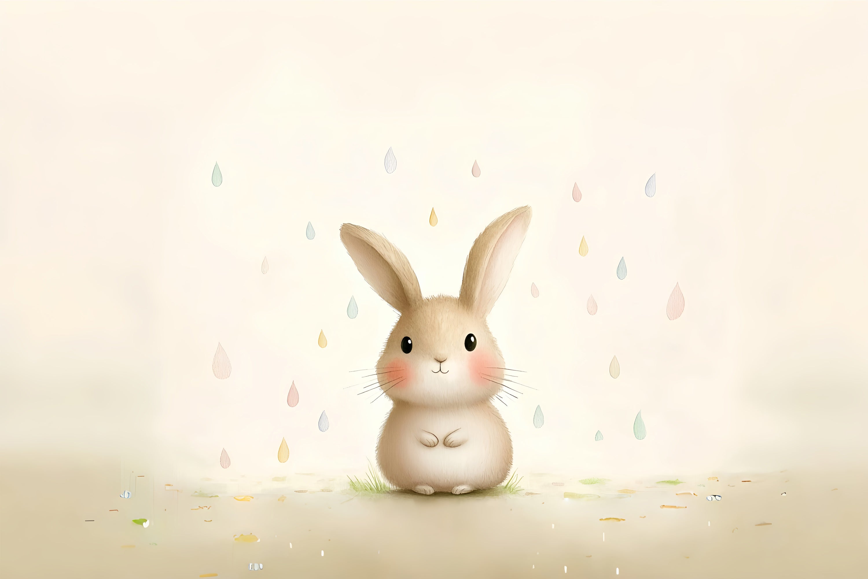 Ostern Backdrops für Fotografie Sweet Bunny Raindrops Backdrop CSH2-84