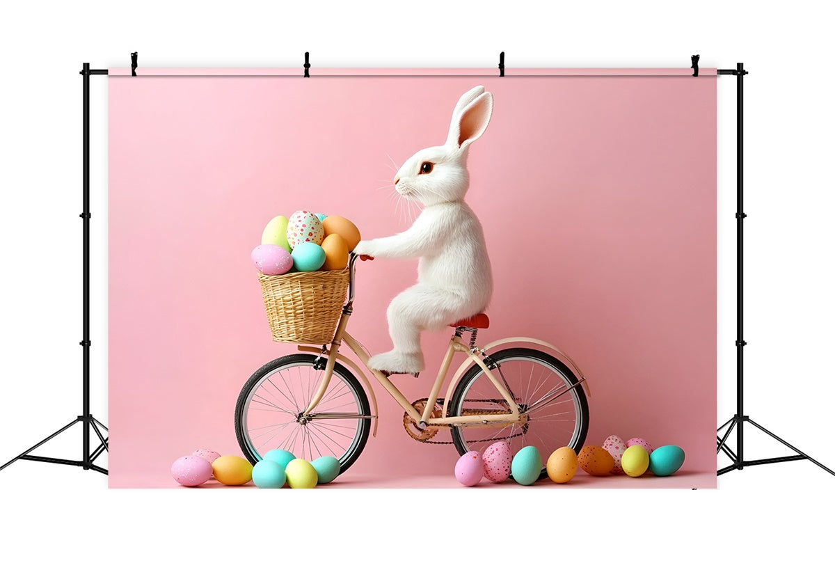 Ostern Fotohintergrund Adorable Bunny Bicycle Ride Backdrop CSH2-87