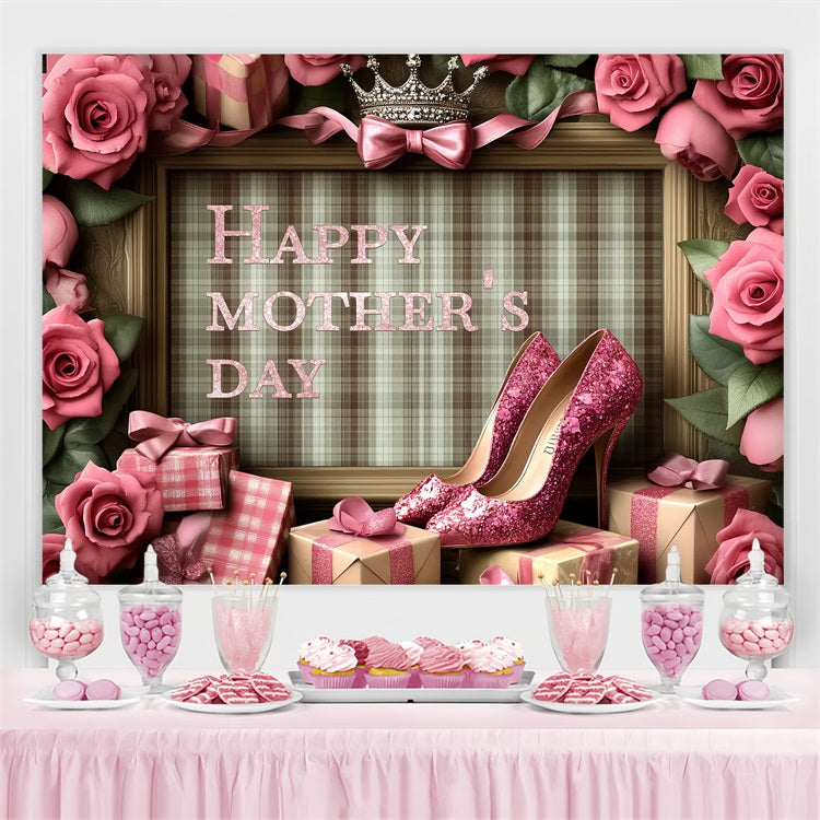 Muttertag Backdrop Ideen High Heels Rosen Personalisierte Backdrop CSH3-148