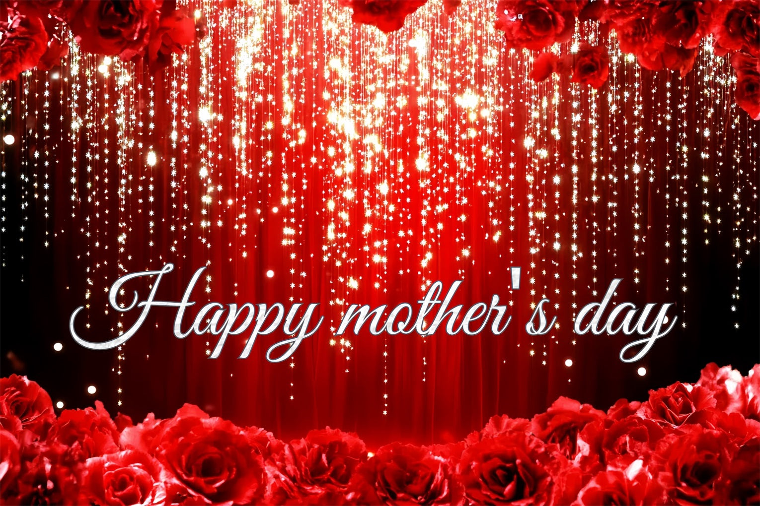 Backdrops für Muttertag Rot funkelnde Rose Personalisierte Backdrop CSH3-157