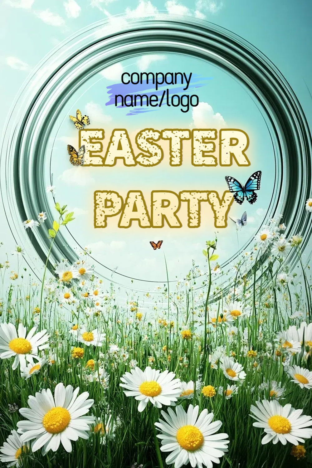 Backdrop Ostern Blauer Himmel Gänseblümchen Personalisierte Backdrop CSH3-229