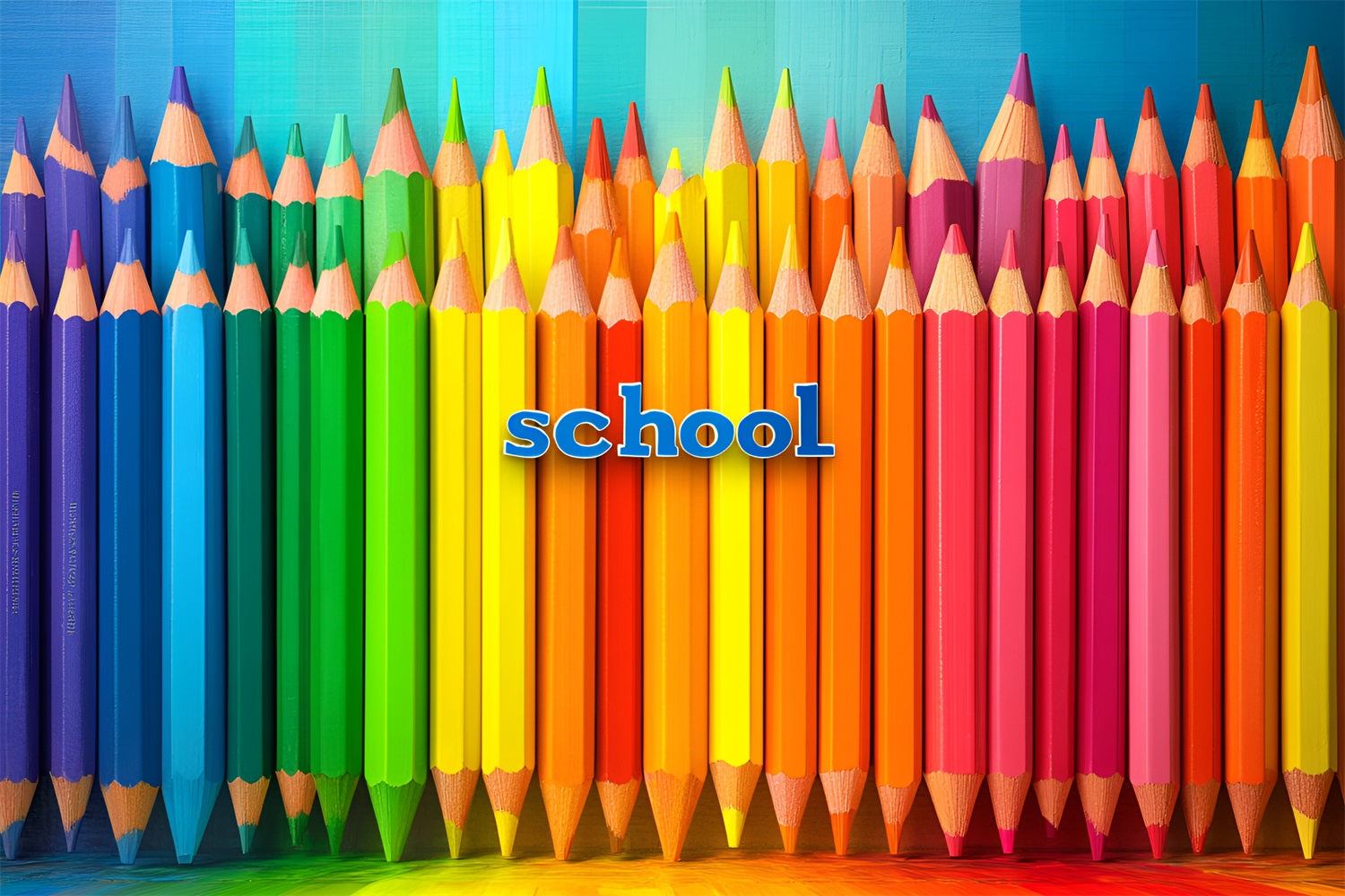 Back To School Bild Hintergrund Regenbogen Farbe Bleistift Hintergrund CSH3-43