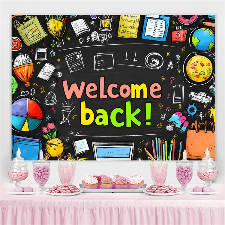 Hintergrund für Back To School Kreative Doodle Blackboard Hintergrund CSH3-48