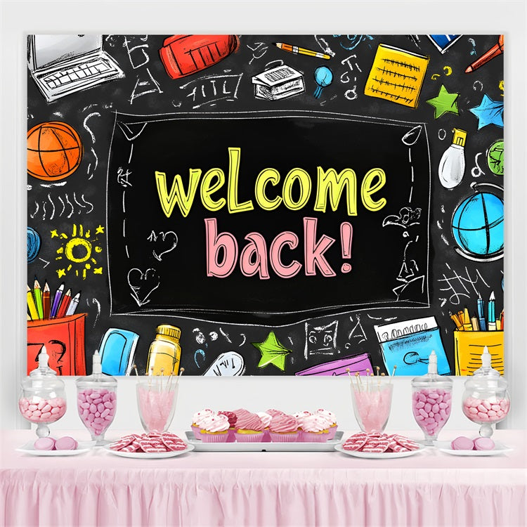 Backdrop Back To School Kreative Klassenzimmer Blackboard Backdrop CSH3-49