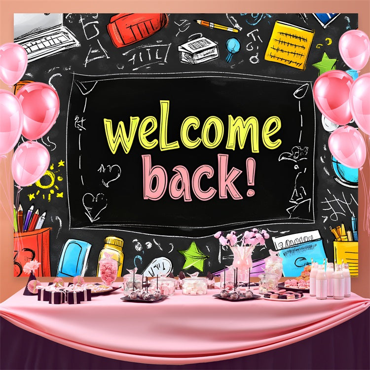 Backdrop Back To School Kreative Klassenzimmer Blackboard Backdrop CSH3-49