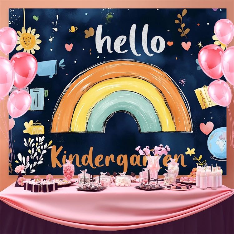 Back To School Fotokulisse Dreamy Regenbogen Vorschule Hintergrund CSH3-53