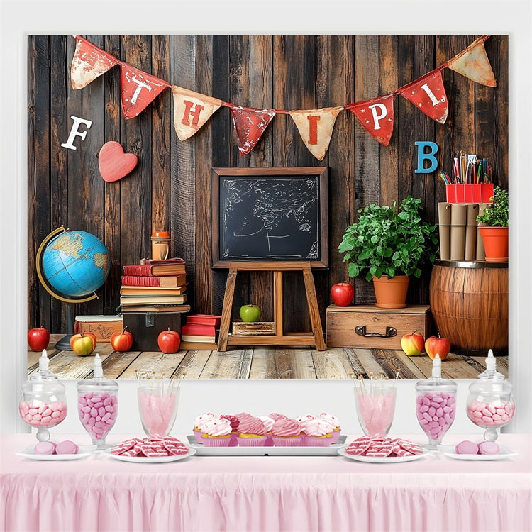 Zurück zu Schule Bild Hintergrund Vintage Holz Klassenzimmer Hintergrund CSH3-57