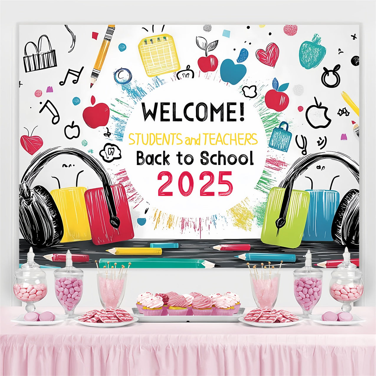 Back To School Backdrops Vibrant Schule liefert Kunst Backdrop CSH3-60