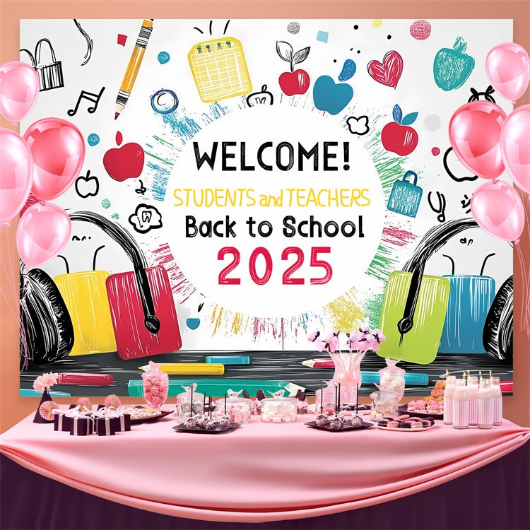 Back To School Backdrops Vibrant Schule liefert Kunst Backdrop CSH3-60