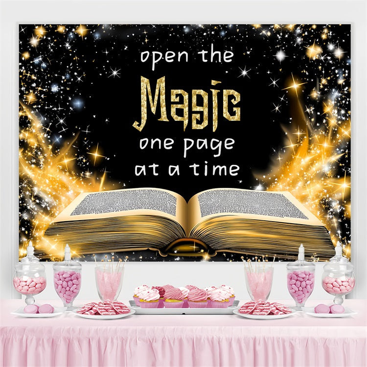 Back To School Fotohintergrund Mystische funkelnde Buch Hintergrund CSH3-72