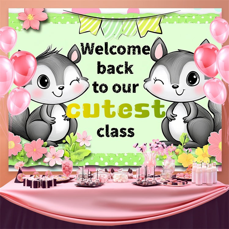 Backdrop für Back To School Adorable Eichhörnchen Willkommen Backdrop CSH3-83