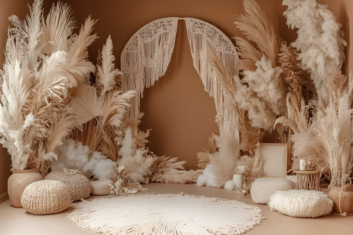 Boho Fotokulisse Drape Makramee Bogen Pampas Hintergrund CSH4-145