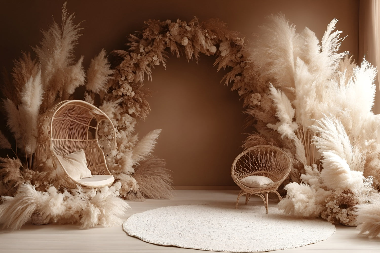 Boho Bogen Backdrop Pampas Bogen Stuhl Backdrop CSH4-146