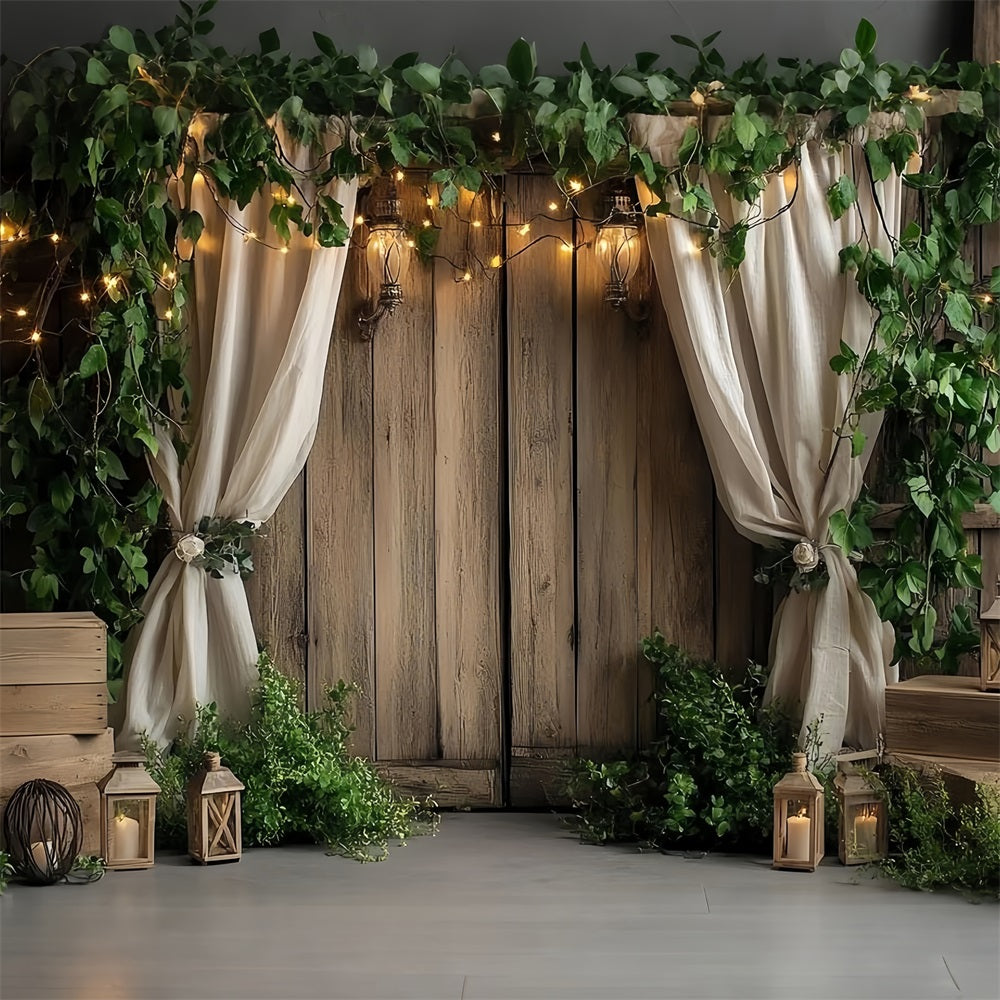 Scheunentor Backdrop Efeu Holz Laterne Backdrop CSH4-207