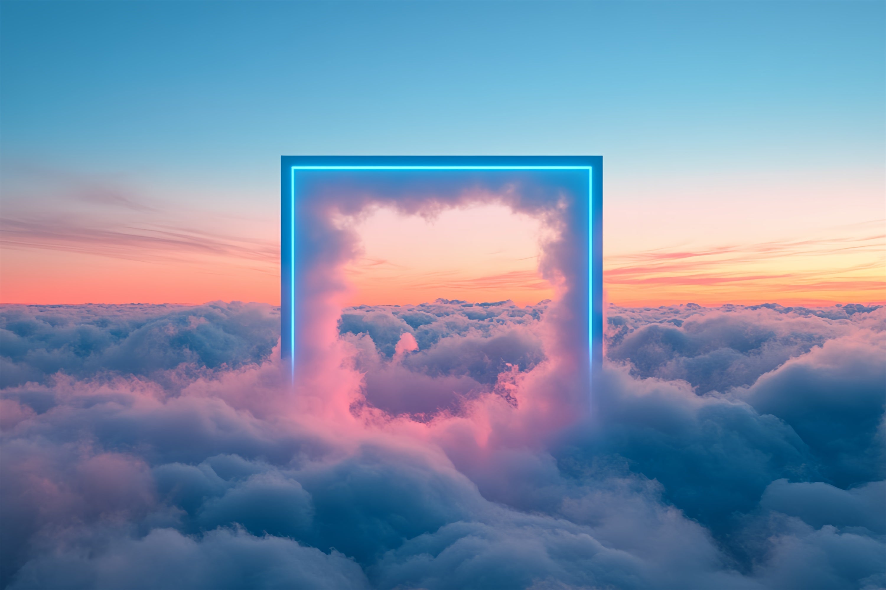 Wolken Fotohintergrund Verträumter Himmel Neonrahmen Hintergrund CSH4-240