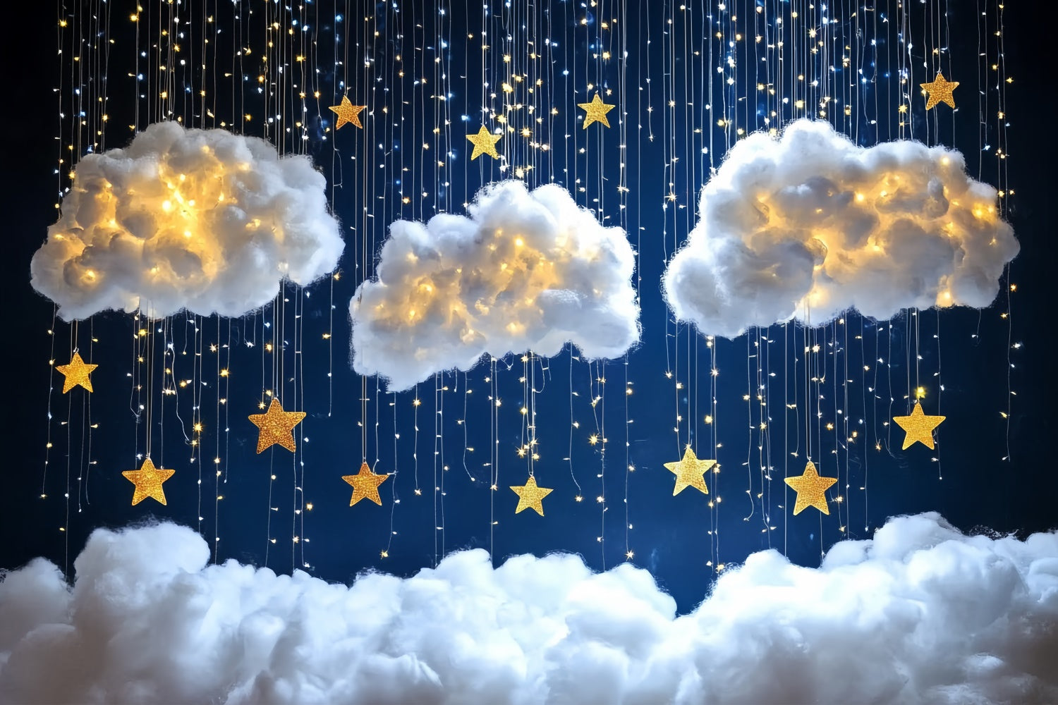 Wolken Fotohintergrund Glitzernde Sterne Puffy Cloud Backdrop CSH4-245