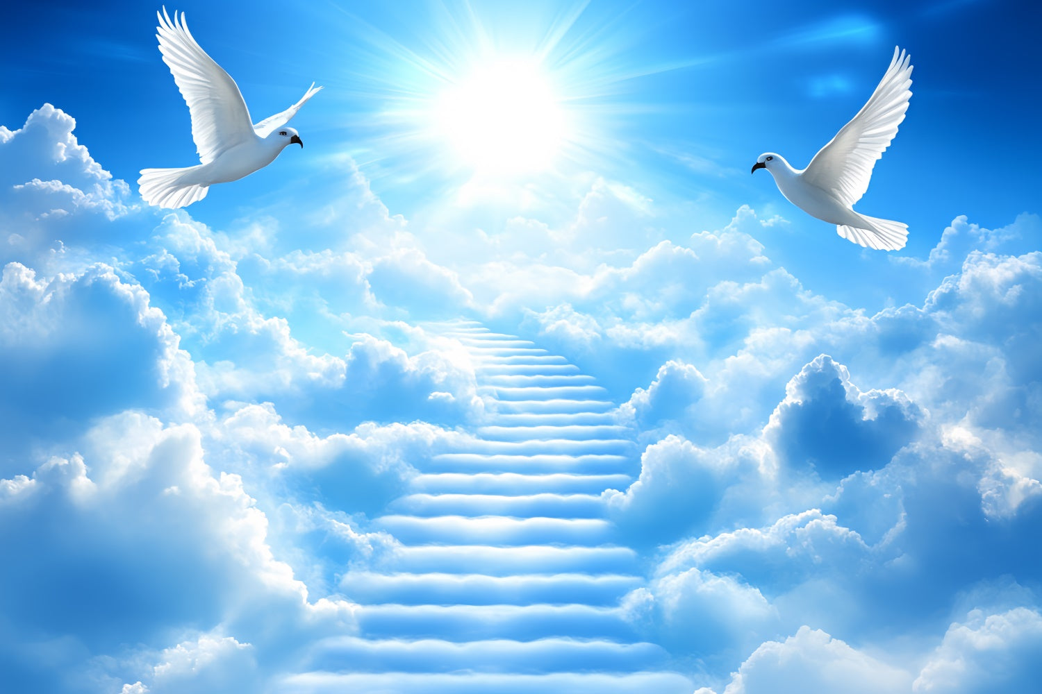Himmel mit Wolken Backdrop Wolke Leiter Soaring Tauben Hintergrund CSH4-247