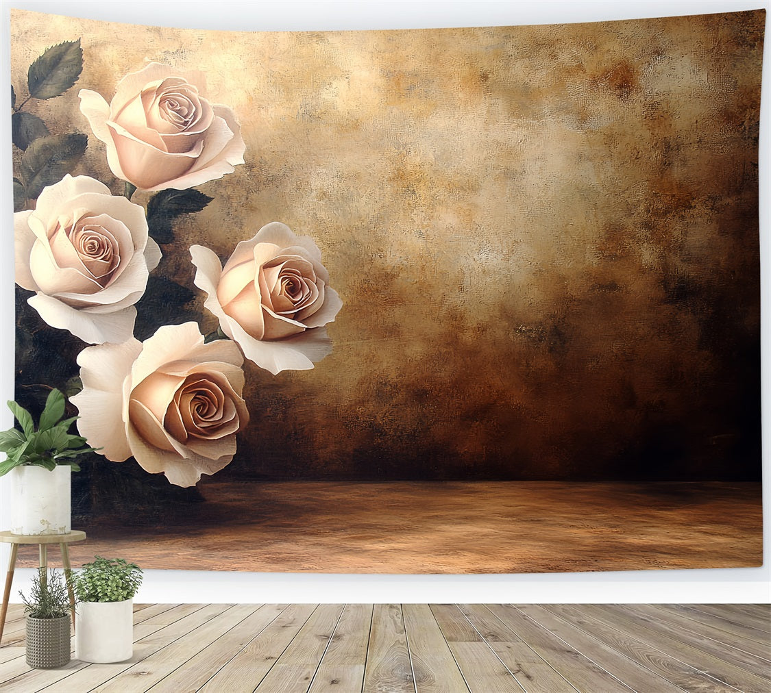 Vintage Fotografie Backdrops Goldene Wand Rosen Backdrop CSH4-280
