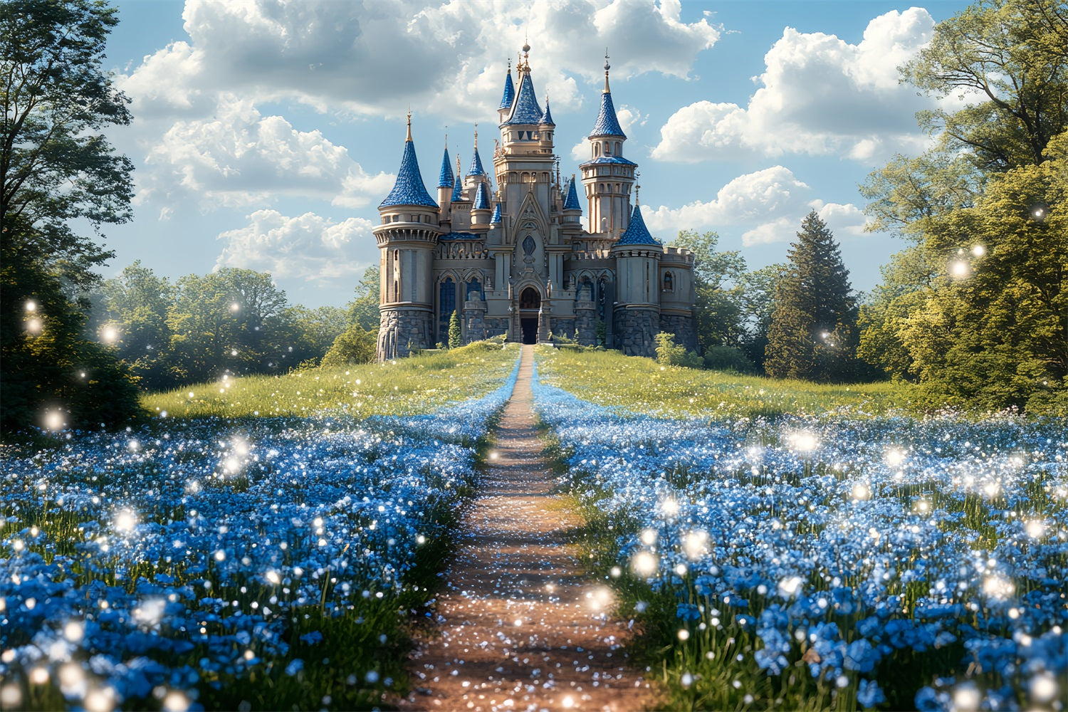 Schloss Fotografie Backdrop Blumenweg Backdrop CSH4-333
