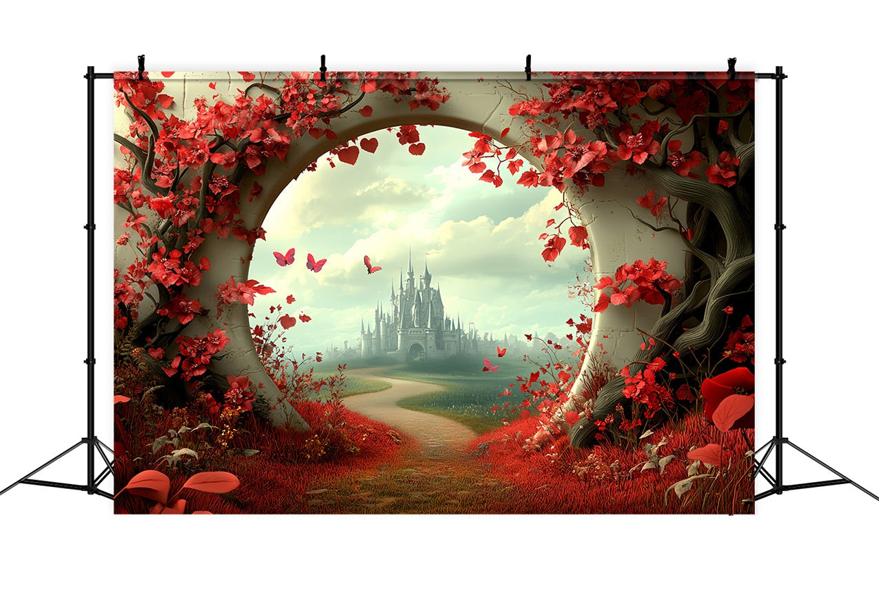 Schloss Fotografie Backdrop Secret Red Path Backdrop CSH4-338