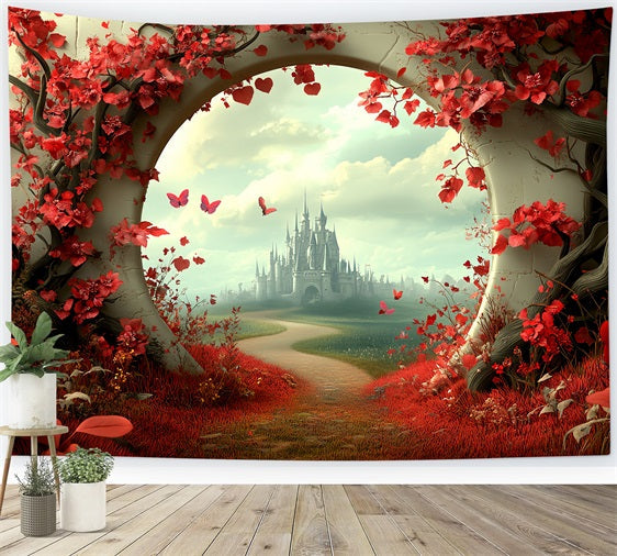 Schloss Fotografie Backdrop Secret Red Path Backdrop CSH4-338