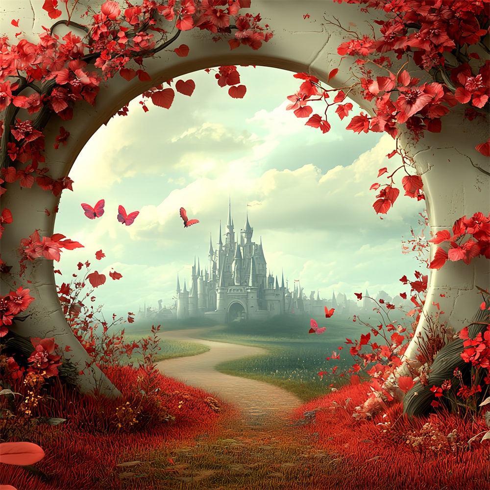 Schloss Fotografie Backdrop Secret Red Path Backdrop CSH4-338