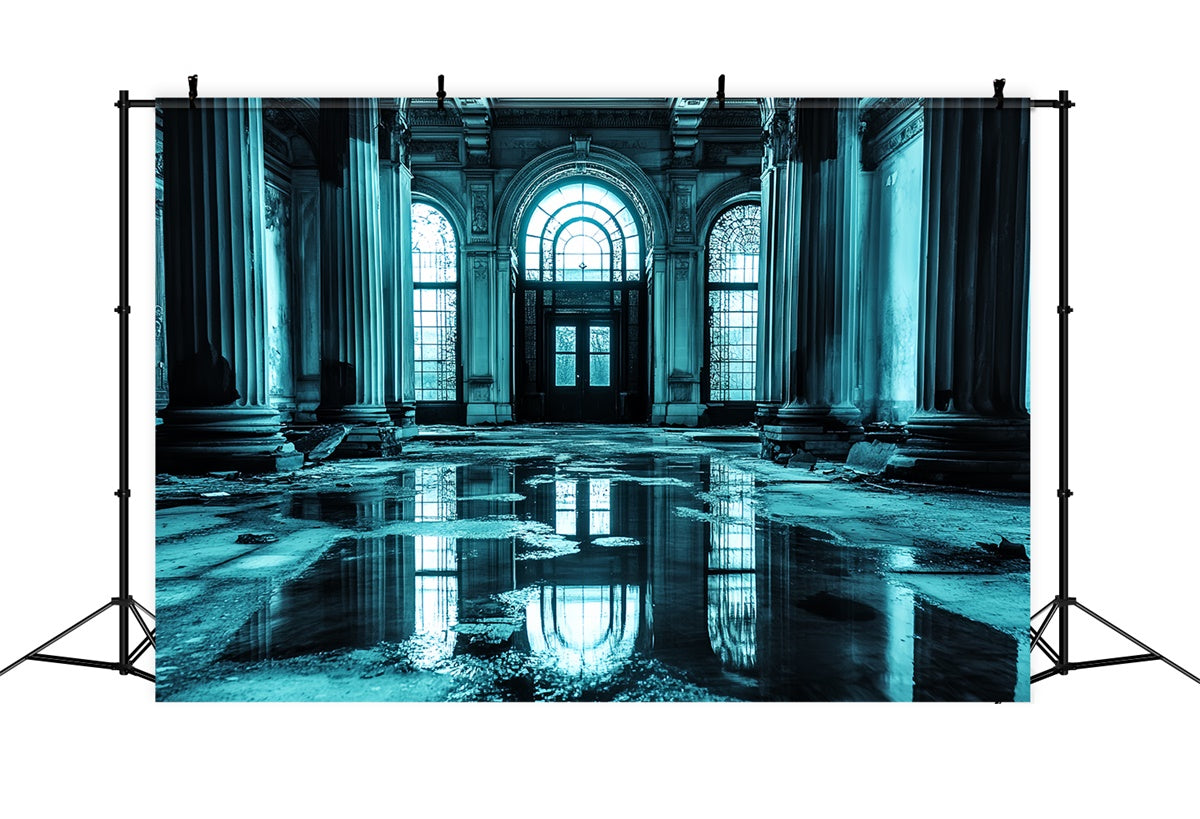 Antike Fotokulisse Moody Blue Grand Hall Vintage Backdrop CSH4-397