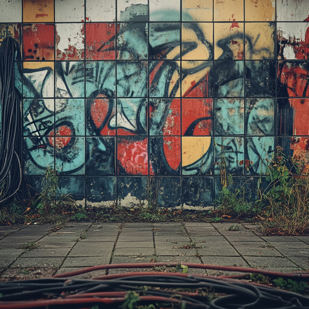 Retro Backdrops Straße Vibes Graffiti Wand Vintage Backdrop CSH4-400